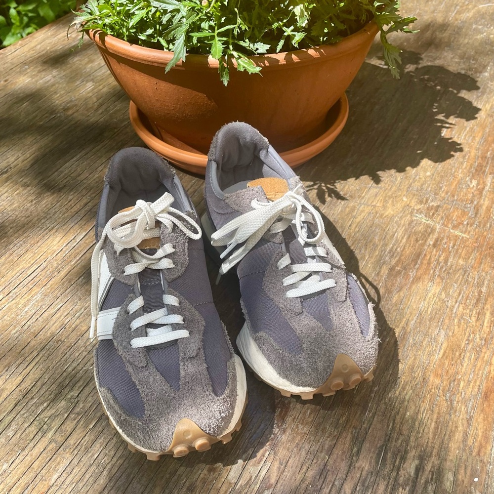 New Balance Women's Gray and White Athletic Sneakers
